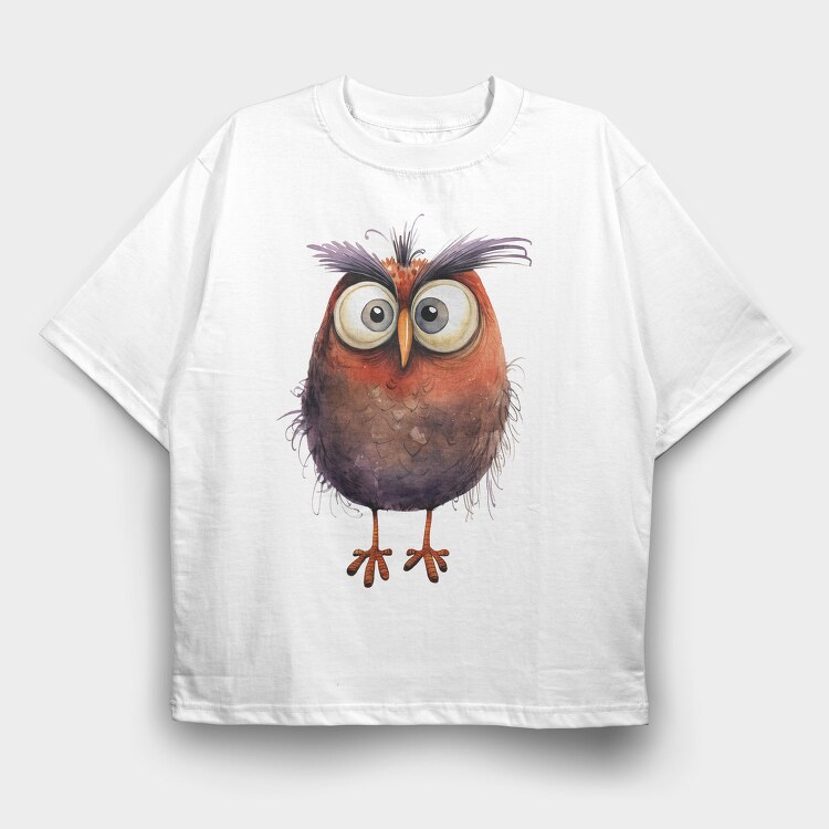 Owl Feathers Wings, Tricou Oversize Barbati (Unisex)