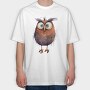 Owl Feathers Wings, Tricou Oversize Barbati (Unisex)