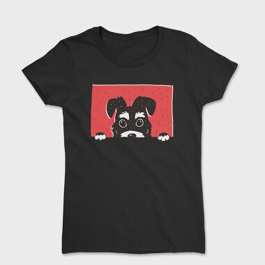 Peeking Schnauzer Dog, Tricou Femei