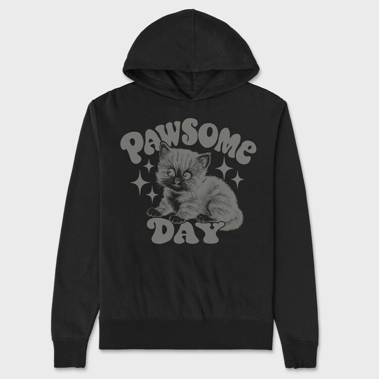Pawsome Kitten Day, Hanorac Oversize Barbati (Unisex)
