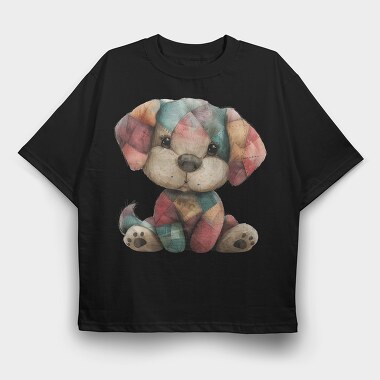 Patchwork Dog Art, Tricou Oversize Barbati (Unisex)