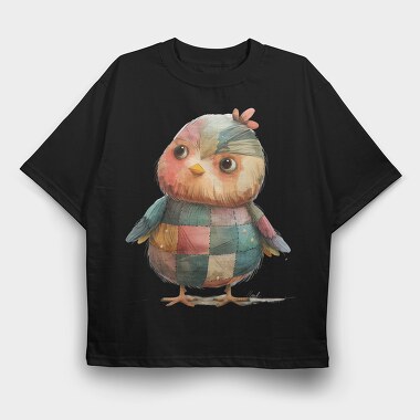 Patchwork Owl Watercolor, Tricou Oversize Barbati (Unisex)