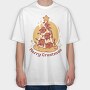 Pepperoni Pizza In Christmas Merry Crustmas, Tricou Oversize Barbati (Unisex)