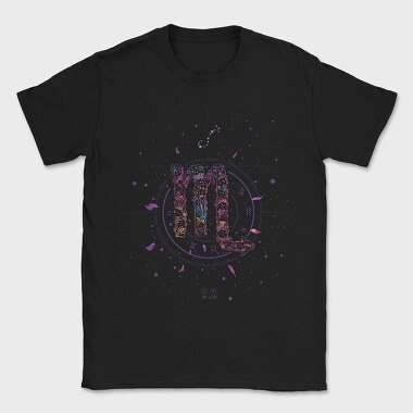Scorpio Floral Zodiac Sign 08, Tricou Barbati (Unisex)