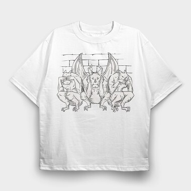 See No Evil Gargoyles, Tricou Oversize Barbati (Unisex)