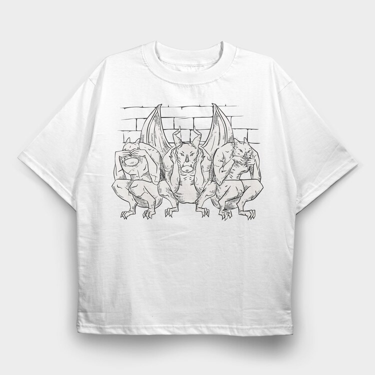 See No Evil Gargoyles, Tricou Oversize Barbati (Unisex)