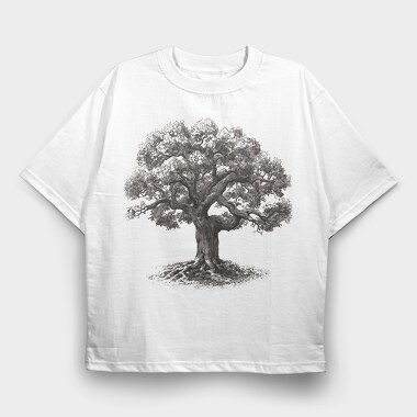 Serene Oak Tree, Tricou Oversize Barbati (Unisex)