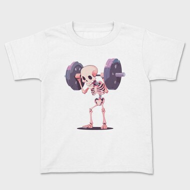 Humorous Weightlifting Skeleton Skelleton Lifting, Tricou Copii