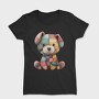 Patchwork Dog Clips, Tricou Femei