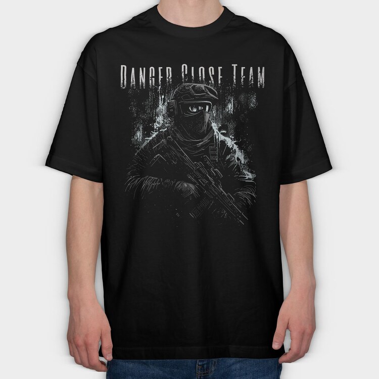 Danger Close Team, Tricou Oversize Barbati (Unisex)