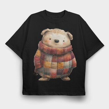 Patchwork Bear, Tricou Oversize Barbati (Unisex)