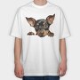 Peeking Manchester Terrier, Tricou Oversize Barbati (Unisex)
