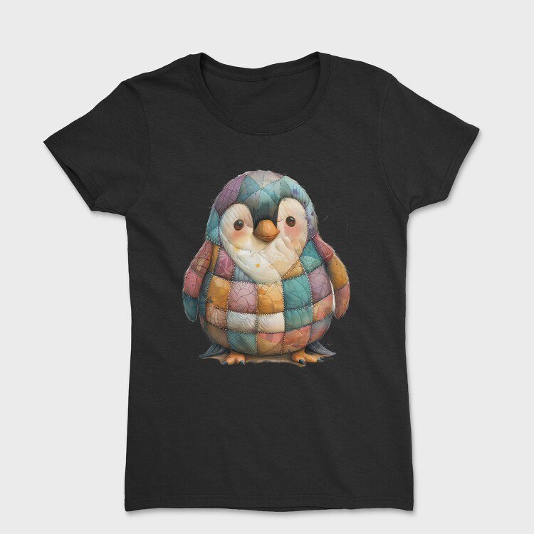 Patchwork Penguin Art, Tricou Femei