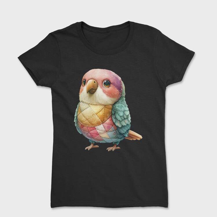 Patchwork Bird Clipart, Tricou Femei