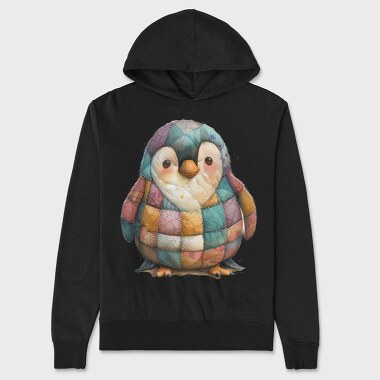 Patchwork Penguin Art, Hanorac Oversize Barbati (Unisex)