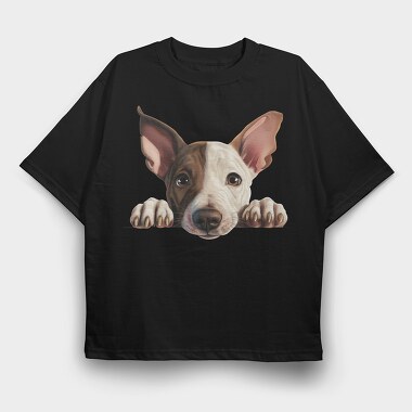 Peeking Bull Peeking, Tricou Oversize Barbati (Unisex)