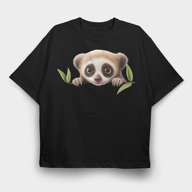Peeking Monkey Face, Tricou Oversize Barbati (Unisex)