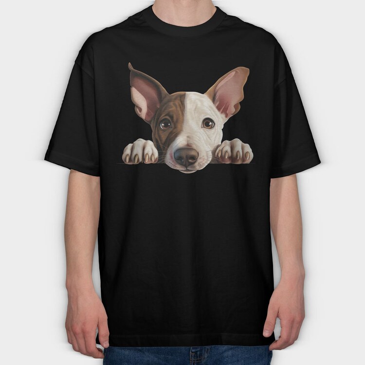 Peeking Bull Peeking, Tricou Oversize Barbati (Unisex)