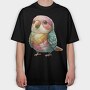 Patchwork Bird Clipart, Tricou Oversize Barbati (Unisex)