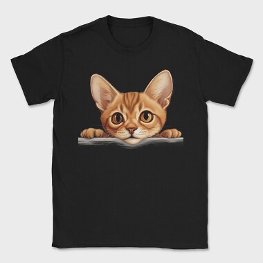 Peeking Cat Brown, Tricou Barbati (Unisex)