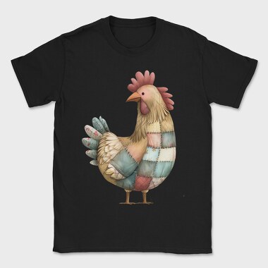 Patchwork Rooster Art, Tricou Barbati (Unisex)