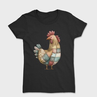Patchwork Rooster Art, Tricou Femei