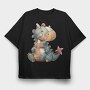 Patchwork Dragon Clips, Tricou Oversize Barbati (Unisex)