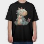 Patchwork Dragon Clips, Tricou Oversize Barbati (Unisex)