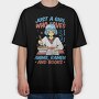 Anime Ramen And Book Lover, Tricou Oversize Barbati (Unisex)