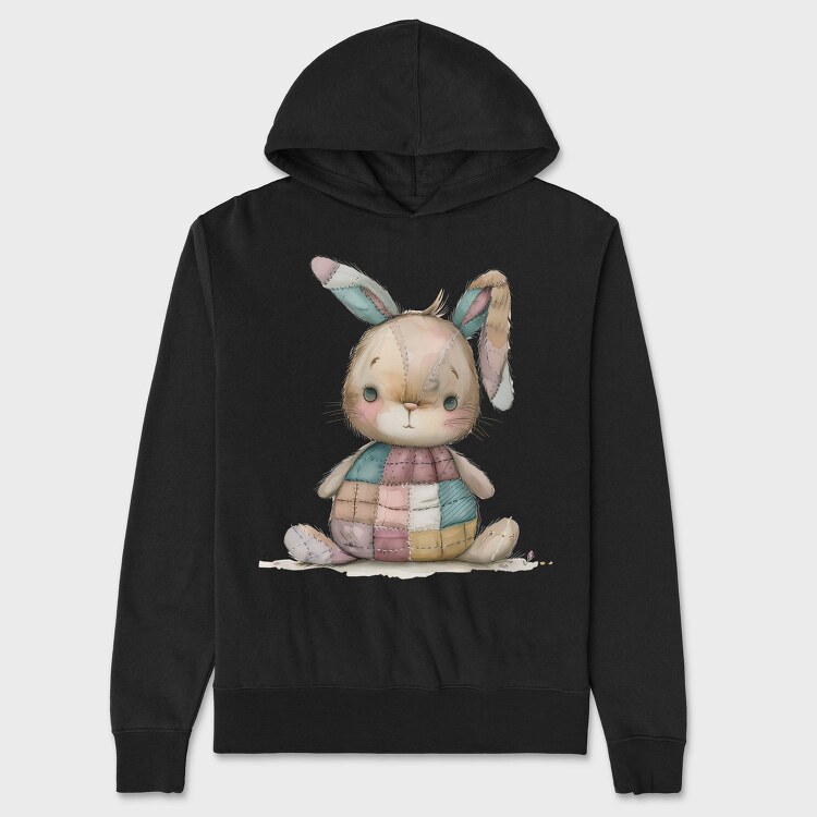 Patchwork Bunny Clipart, Hanorac Oversize Barbati (Unisex)