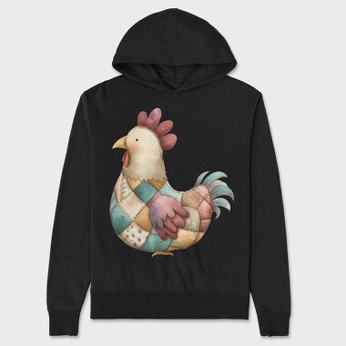 Patchwork Rooster Clipart, Hanorac Oversize Barbati (Unisex)