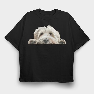 Peeking Dog Breed, Tricou Oversize Barbati (Unisex)
