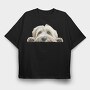 Peeking Dog Breed, Tricou Oversize Barbati (Unisex)