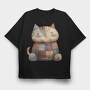 Patchwork Cat Clips, Tricou Oversize Barbati (Unisex)