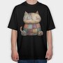 Patchwork Cat Clips, Tricou Oversize Barbati (Unisex)