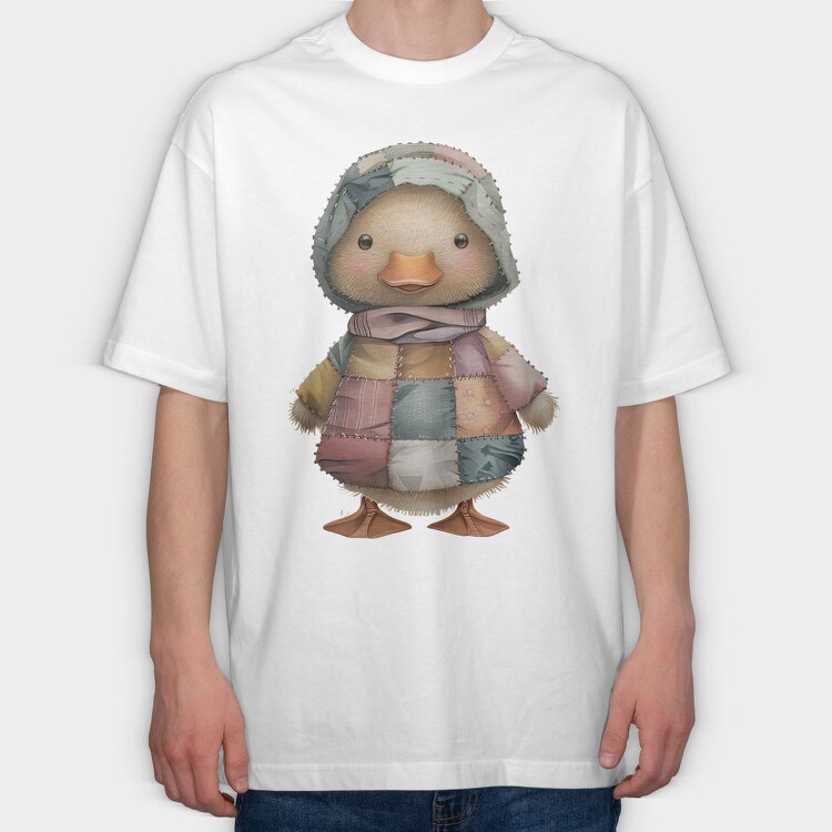 Patchwork Duck Clips, Tricou Oversize Barbati (Unisex)