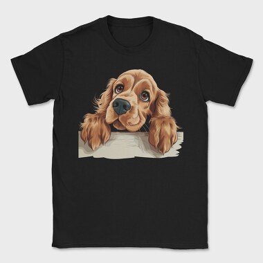 Peeking English Cocker, Tricou Barbati (Unisex)
