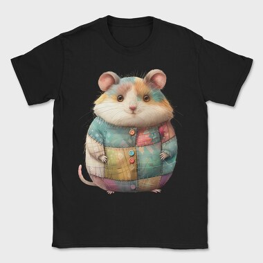 Patchwork Hamster Clips, Tricou Barbati (Unisex)