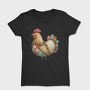 Patchwork Chicken Art, Tricou Femei