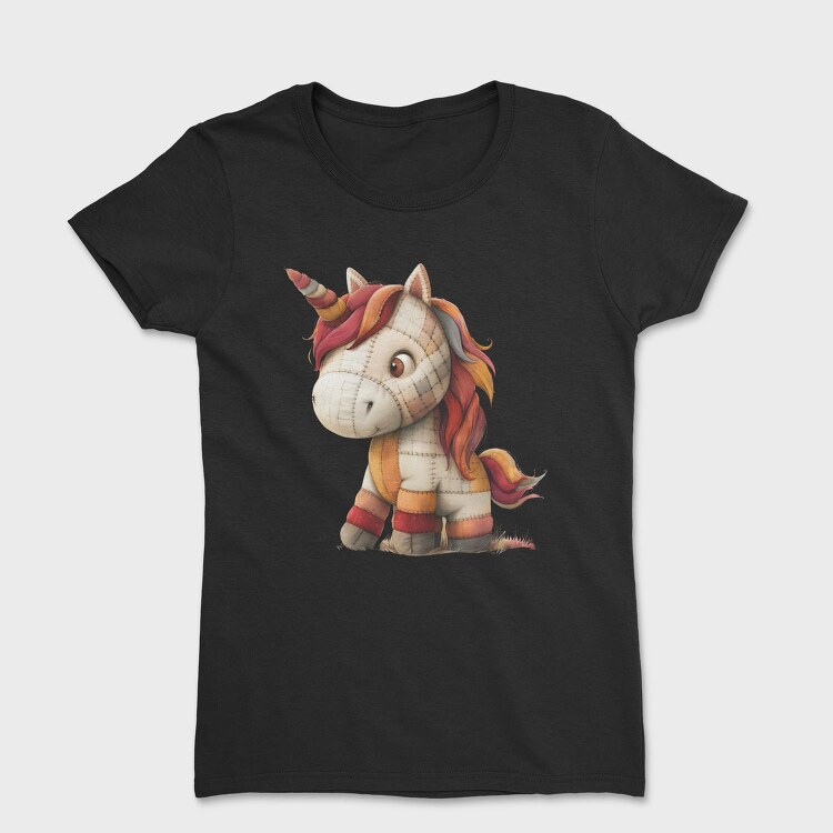 Patchwork Unicorn Christmas, Tricou Femei