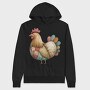 Patchwork Chicken Art, Hanorac Oversize Barbati (Unisex)