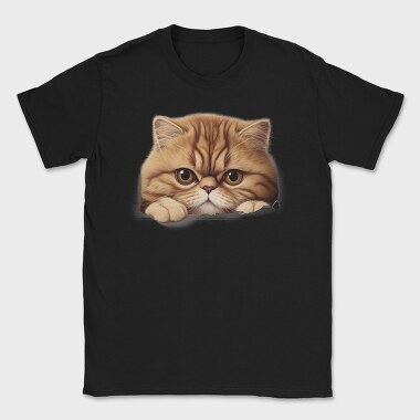 Peeping Cat Brown, Tricou Barbati (Unisex)