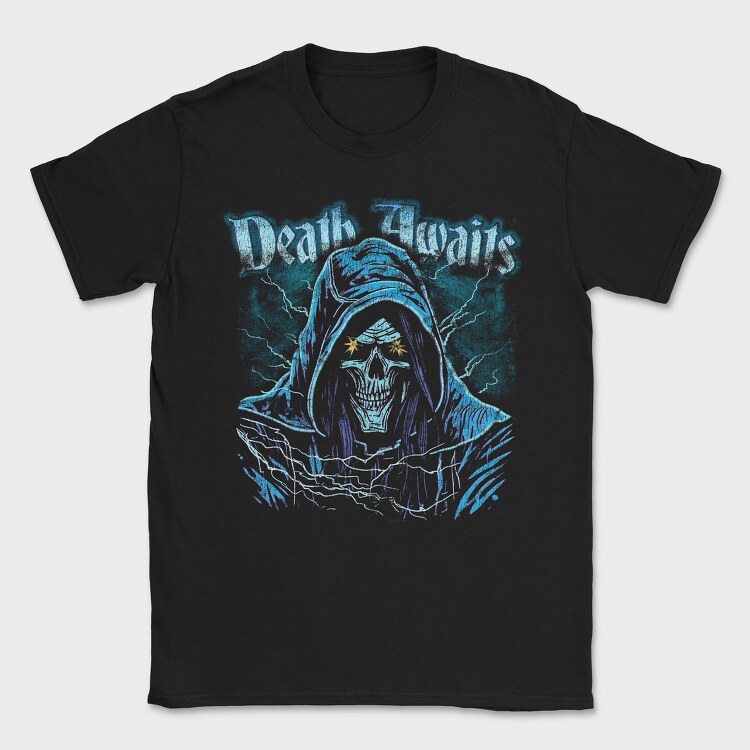 Death Awaits Grim, Tricou Barbati (Unisex)