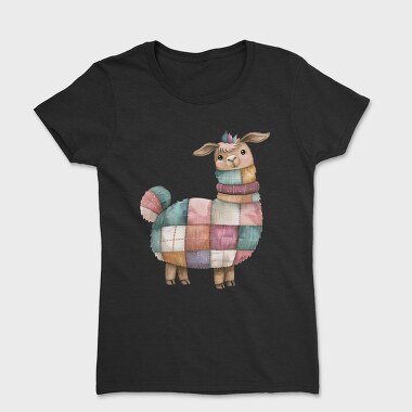 Patchwork Llama Jacket, Tricou Femei