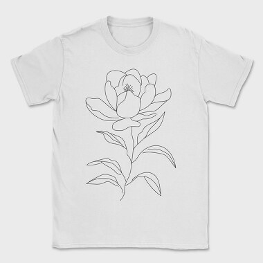 Magnolia Flower Line Art, Tricou Barbati (Unisex)