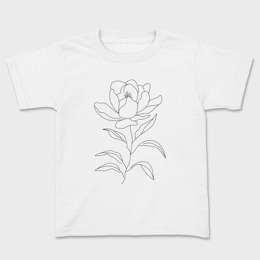 Magnolia Flower Line Art, Tricou Copii