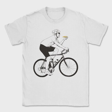 Man In Bicycle Eating Pizza Cyclist, Tricou Barbati (Unisex)
