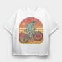 Man In Mountain Bike, Tricou Oversize Barbati (Unisex)