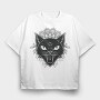 Mandala Cat Tattoo, Tricou Oversize Barbati (Unisex)