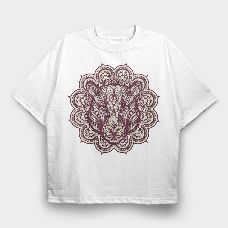 Mandala Jaguar, Tricou Oversize Barbati (Unisex)